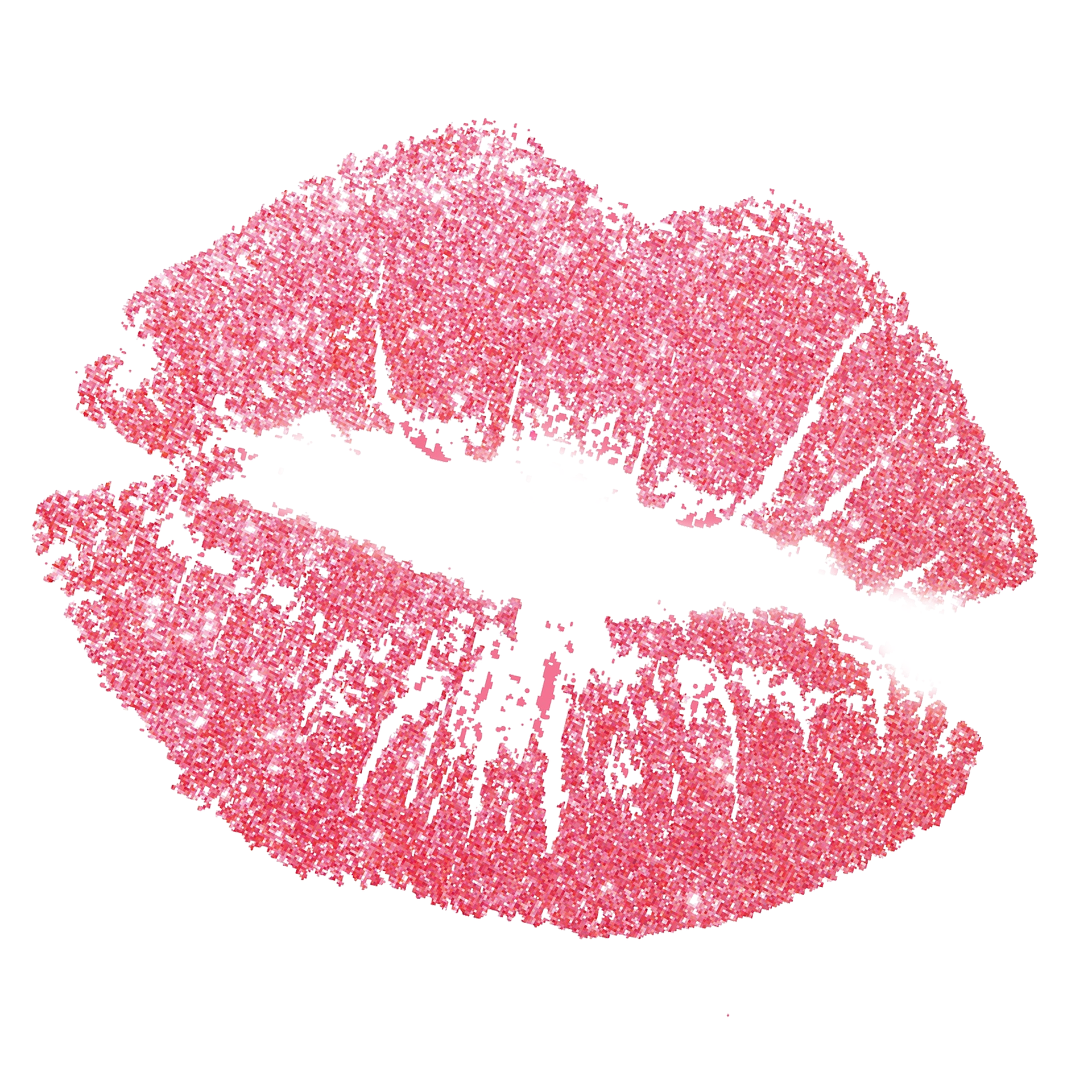 Ein Rosa Kussmund flach aus Lippenstift